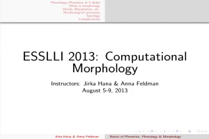 ESSLLI 2013: Computational Morphologyزززز